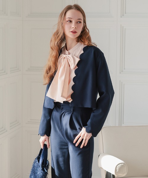 DONOBAN（ドノバン）の「スカラップセットアップ（その他アウター・レディース・ネイビー/ベージュ/ブラック・LONG/SHORT）」の21枚目の写真