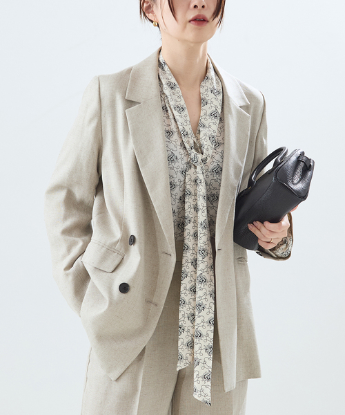 journal standard L'essage（ジャーナルスタンダードレサージュ）の「《追加》IPEKERドット&フラワー/シアーボウタイブラウス（シャツ/ブラウス・レディース・アイボリー/ホワイト×ホワイト/ベージュ/ブラックミックス・FREE）」の3枚目の写真