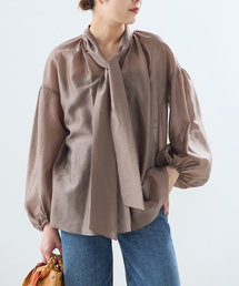 《追加》IPEKERドット&フラワー/シアーボウタイブラウス