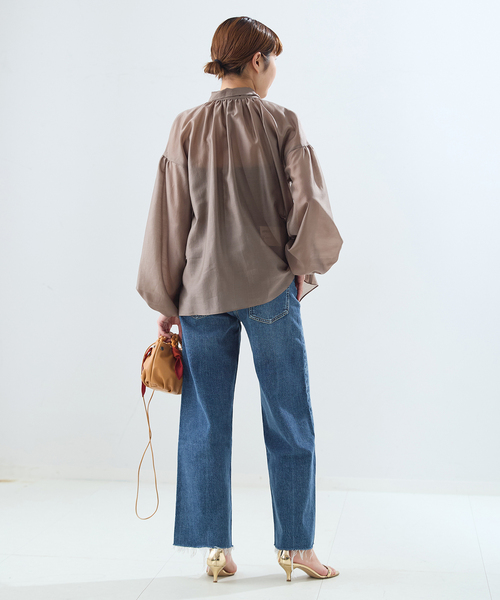 journal standard L'essage（ジャーナルスタンダードレサージュ）の「《追加》IPEKERドット&フラワー/シアーボウタイブラウス（シャツ/ブラウス・レディース・アイボリー/ホワイト×ホワイト/ベージュ/ブラックミックス・FREE）」の8枚目の写真