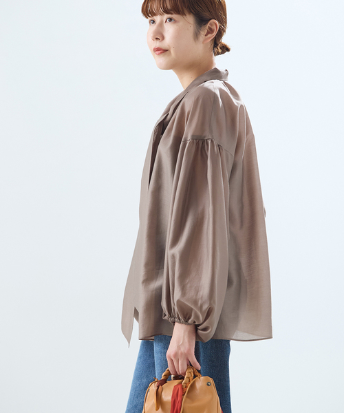 journal standard L'essage（ジャーナルスタンダードレサージュ）の「《追加》IPEKERドット&フラワー/シアーボウタイブラウス（シャツ/ブラウス・レディース・アイボリー/ホワイト×ホワイト/ベージュ/ブラックミックス・FREE）」の10枚目の写真