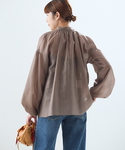 journal standard L'essage（ジャーナルスタンダードレサージュ）の「《追加》IPEKERドット&フラワー/シアーボウタイブラウス（シャツ/ブラウス・レディース・アイボリー/ホワイト×ホワイト/ベージュ/ブラックミックス・FREE）」の11枚目の写真