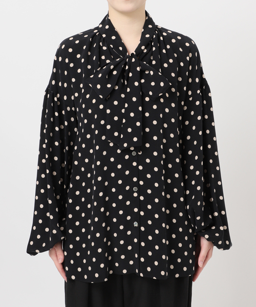 journal standard L'essage（ジャーナルスタンダードレサージュ）の「《追加》IPEKERドット&フラワー/シアーボウタイブラウス（シャツ/ブラウス・レディース・アイボリー/ホワイト×ホワイト/ベージュ/ブラックミックス・FREE）」の13枚目の写真