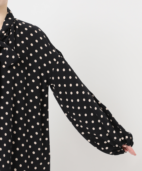 journal standard L'essage（ジャーナルスタンダードレサージュ）の「《追加》IPEKERドット&フラワー/シアーボウタイブラウス（シャツ/ブラウス・レディース・アイボリー/ホワイト×ホワイト/ベージュ/ブラックミックス・FREE）」の17枚目の写真