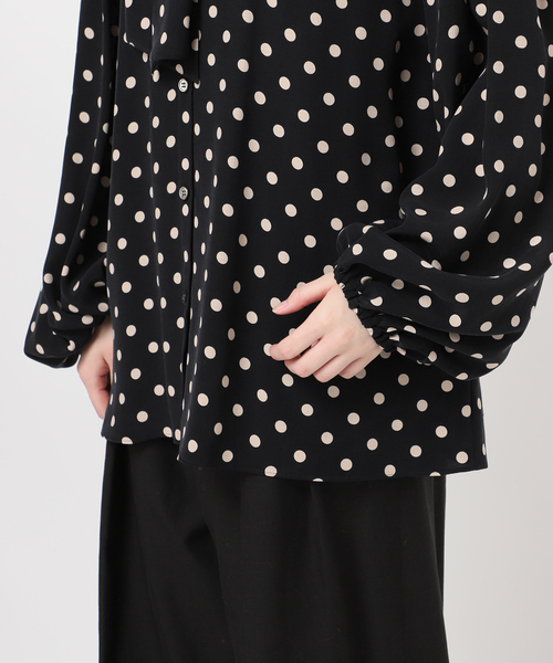 journal standard L'essage（ジャーナルスタンダードレサージュ）の「《追加》IPEKERドット&フラワー/シアーボウタイブラウス（シャツ/ブラウス・レディース・アイボリー/ホワイト×ホワイト/ベージュ/ブラックミックス・FREE）」の18枚目の写真