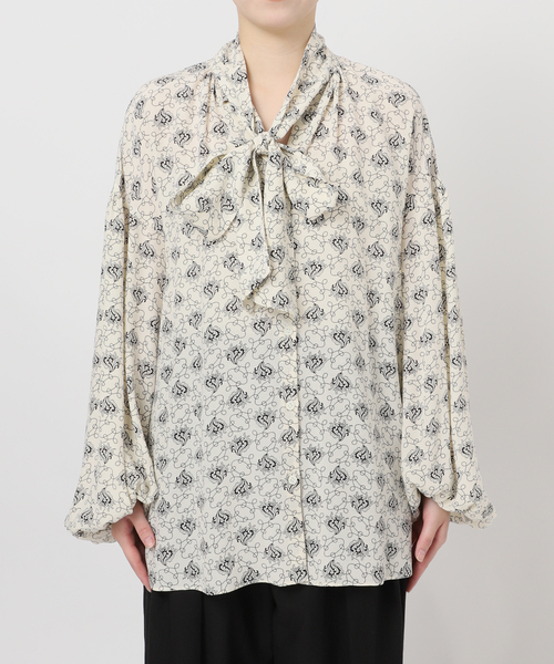 journal standard L'essage（ジャーナルスタンダードレサージュ）の「《追加》IPEKERドット&フラワー/シアーボウタイブラウス（シャツ/ブラウス・レディース・アイボリー/ホワイト×ホワイト/ベージュ/ブラックミックス・FREE）」の22枚目の写真