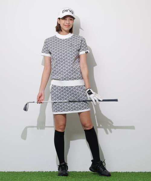 PING(ピン)の「【PING APPAREL】AZモノグラムジャカードニットスカート <PERFORMANCE> (LADIES)(スカート・レディース・ブラック/ブルー系その他/ホワイト・LL/XS/S/M/L)」の10枚目の写真