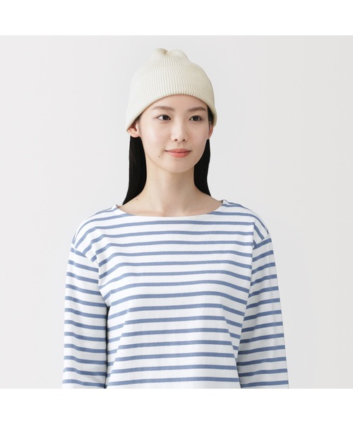 無印良品(ムジルシリョウヒン)の「UVカットコットンシルクワッチ(ニットキャップ/ビーニー・レディース・グレー/ブラック/アイボリー・55-59cm)」の2枚目の写真