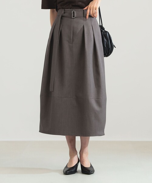 Demi-Luxe BEAMS(デミルクス ビームス)の「ベルテッド コクーン スカート(スカート・レディース・アッシュブラウン/ネイビー・36/38)」の10枚目の写真