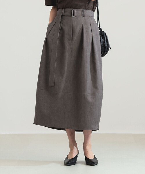 Demi-Luxe BEAMS(デミルクス ビームス)の「ベルテッド コクーン スカート(スカート・レディース・アッシュブラウン/ネイビー・36/38)」の11枚目の写真