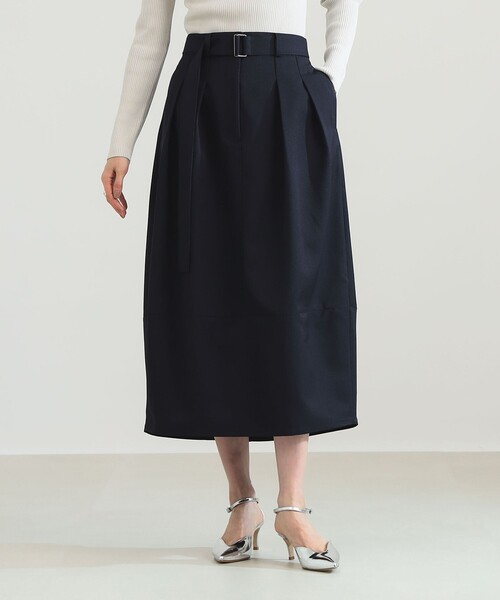 Demi-Luxe BEAMS(デミルクス ビームス)の「ベルテッド コクーン スカート(スカート・レディース・アッシュブラウン/ネイビー・36/38)」の18枚目の写真