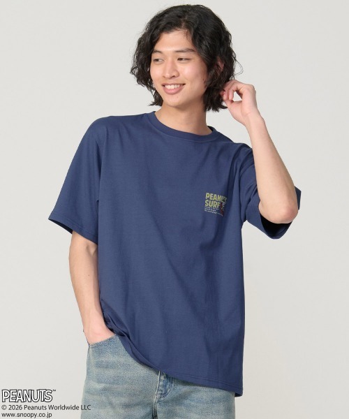 KRIFF MAYER(クリフメイヤー)の「【接触冷感・吸水速乾・毛玉防止】スヌーピープリントT(サーフ)(Tシャツ/カットソー・メンズ・チャコール/オフホワイト/ライトグリーン/ネイビー/イエロー・X-LARGE/LARGE/MEDIUM)」の6枚目の写真