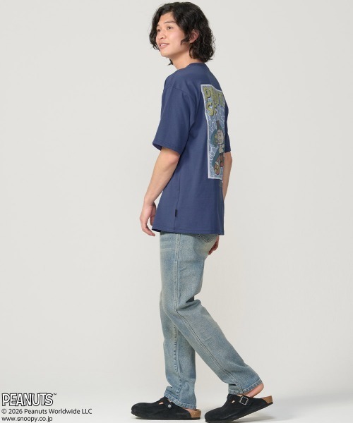 KRIFF MAYER(クリフメイヤー)の「【接触冷感・吸水速乾・毛玉防止】スヌーピープリントT(サーフ)(Tシャツ/カットソー・メンズ・チャコール/オフホワイト/ライトグリーン/ネイビー/イエロー・X-LARGE/LARGE/MEDIUM)」の8枚目の写真