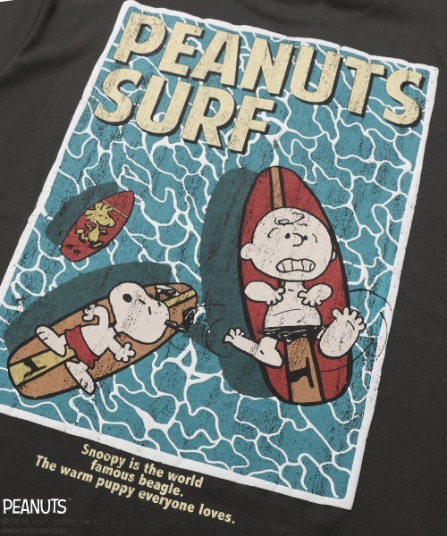 KRIFF MAYER(クリフメイヤー)の「【接触冷感・吸水速乾・毛玉防止】スヌーピープリントT(サーフ)(Tシャツ/カットソー・メンズ・チャコール/オフホワイト/ライトグリーン/ネイビー/イエロー・X-LARGE/LARGE/MEDIUM)」の13枚目の写真
