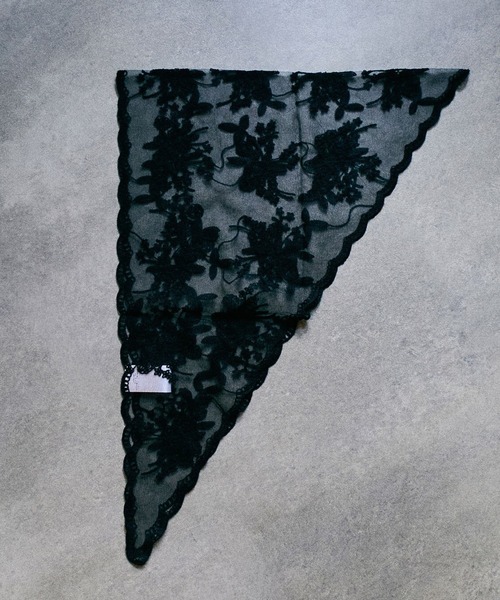 ROSE BUD（ローズバッド）の「LACE SCARF（バンダナ/スカーフ・レディース・ブラック/ホワイト・ONE SIZE）」の2枚目の写真