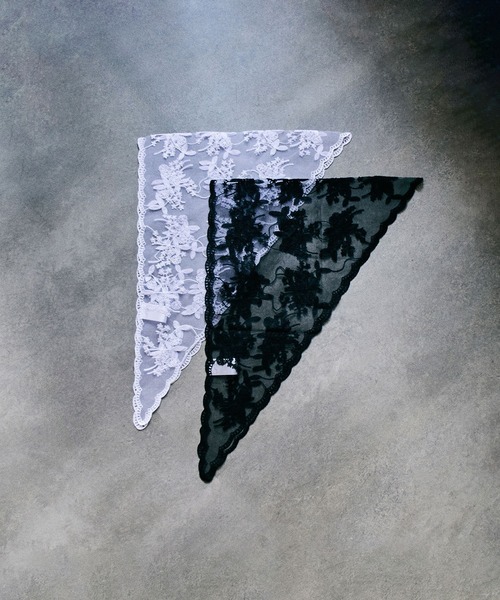 ROSE BUD（ローズバッド）の「LACE SCARF（バンダナ/スカーフ・レディース・ブラック/ホワイト・ONE SIZE）」の11枚目の写真