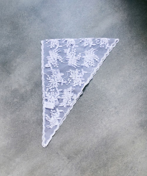 ROSE BUD（ローズバッド）の「LACE SCARF（バンダナ/スカーフ・レディース・ブラック/ホワイト・ONE SIZE）」の10枚目の写真