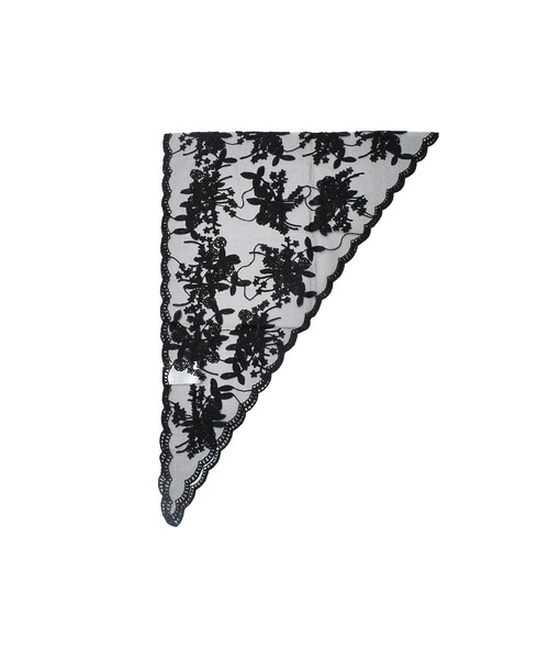 ROSE BUD（ローズバッド）の「LACE SCARF（バンダナ/スカーフ・レディース・ブラック/ホワイト・ONE SIZE）」の8枚目の写真
