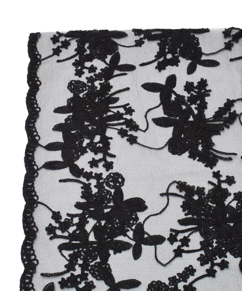 ROSE BUD（ローズバッド）の「LACE SCARF（バンダナ/スカーフ・レディース・ブラック/ホワイト・ONE SIZE）」の5枚目の写真