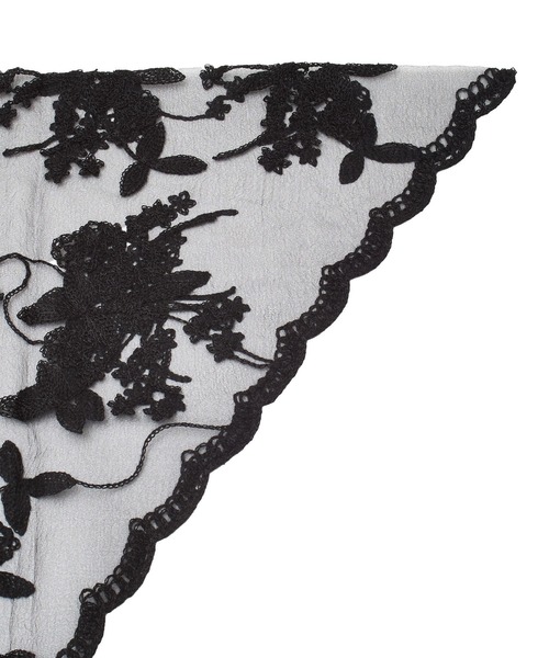 ROSE BUD（ローズバッド）の「LACE SCARF（バンダナ/スカーフ・レディース・ブラック/ホワイト・ONE SIZE）」の4枚目の写真