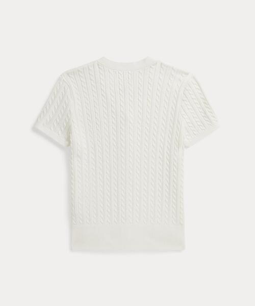 POLO RALPH LAUREN CHILDRENSWEAR（ポロ ラルフ ローレン チルドレンズウェア）の「Polo ベア ケーブル コットン Vネック カーディガン（カーディガン/ボレロ・キッズ・ホワイト・XL/S/M/L）」の8枚目の写真