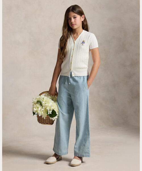 POLO RALPH LAUREN CHILDRENSWEAR（ポロ ラルフ ローレン チルドレンズウェア）の「Polo ベア ケーブル コットン Vネック カーディガン（カーディガン/ボレロ・キッズ・ホワイト・XL/S/M/L）」の7枚目の写真