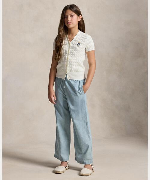 POLO RALPH LAUREN CHILDRENSWEAR（ポロ ラルフ ローレン チルドレンズウェア）の「Polo ベア ケーブル コットン Vネック カーディガン（カーディガン/ボレロ・キッズ・ホワイト・XL/S/M/L）」の5枚目の写真