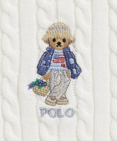 POLO RALPH LAUREN CHILDRENSWEAR（ポロ ラルフ ローレン チルドレンズウェア）の「Polo ベア ケーブル コットン Vネック カーディガン（カーディガン/ボレロ・キッズ・ホワイト・XL/S/M/L）」の4枚目の写真