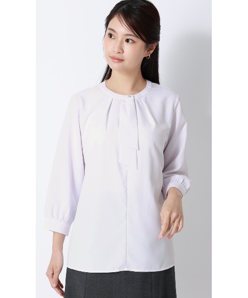 AOYAMA(アオヤマ)の「ボウタイブラウス【7分袖】|学生&通勤&オフィス&入卒&セレモニー&オケージョン|(シャツ/ブラウス・レディース・ピンク/ホワイト/ミント・M/LL/L/S)」の1枚目の写真