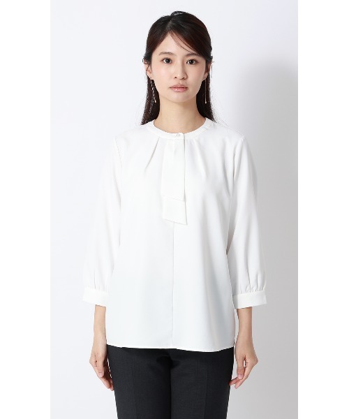 AOYAMA(アオヤマ)の「ボウタイブラウス【7分袖】|学生&通勤&オフィス&入卒&セレモニー&オケージョン|(シャツ/ブラウス・レディース・ピンク/ホワイト/ミント・M/LL/L/S)」の5枚目の写真