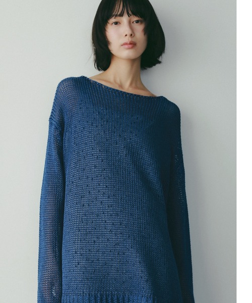 A part by（アパートバイ）の「リネンコンメッシュプルオーバー（ニット/セーター・レディース・ライトピンク/ブルー/ライトグレー/グレー系その他4・FREE）」の3枚目の写真