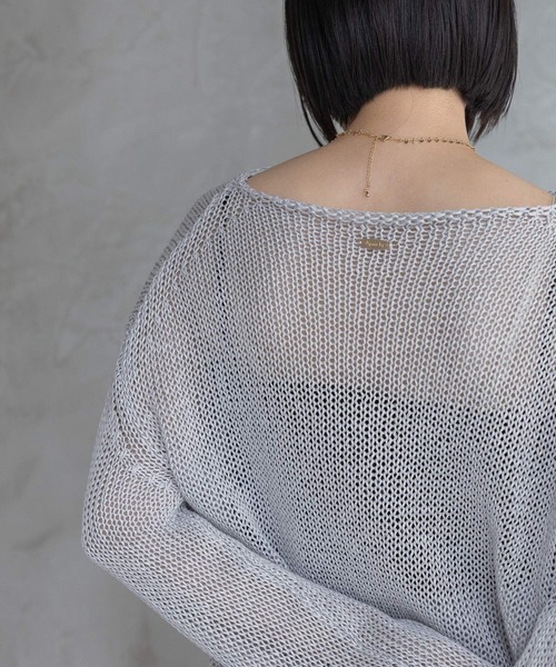 A part by（アパートバイ）の「リネンコンメッシュプルオーバー（ニット/セーター・レディース・ライトピンク/ブルー/ライトグレー/グレー系その他4・FREE）」の10枚目の写真