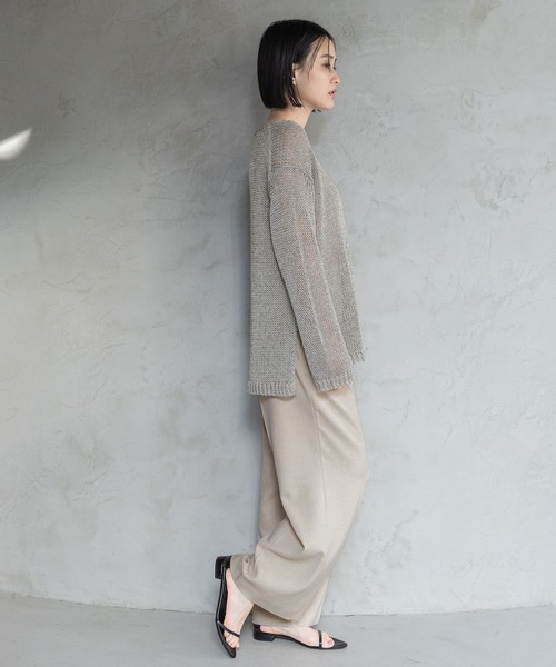 A part by（アパートバイ）の「リネンコンメッシュプルオーバー（ニット/セーター・レディース・ライトピンク/ブルー/ライトグレー/グレー系その他4・FREE）」の13枚目の写真