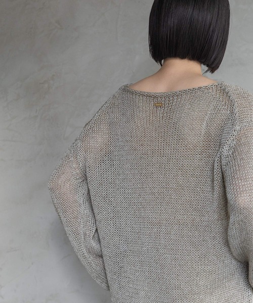 A part by（アパートバイ）の「リネンコンメッシュプルオーバー（ニット/セーター・レディース・ライトピンク/ブルー/ライトグレー/グレー系その他4・FREE）」の16枚目の写真
