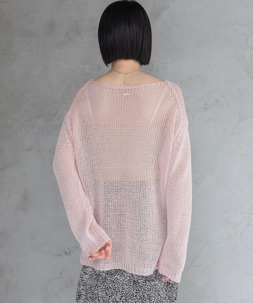 A part by（アパートバイ）の「リネンコンメッシュプルオーバー（ニット/セーター・レディース・ライトピンク/ブルー/ライトグレー/グレー系その他4・FREE）」の20枚目の写真