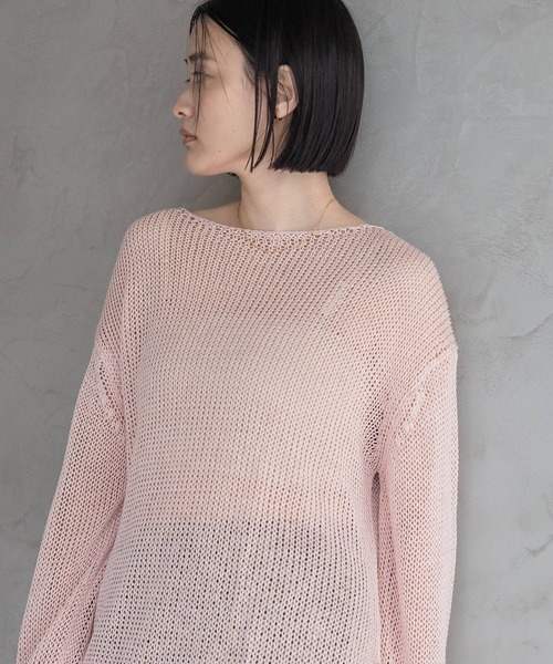 A part by（アパートバイ）の「リネンコンメッシュプルオーバー（ニット/セーター・レディース・ライトピンク/ブルー/ライトグレー/グレー系その他4・FREE）」の21枚目の写真