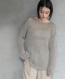 A part by（アパートバイ）の「リネンコンメッシュプルオーバー（ニット/セーター）」