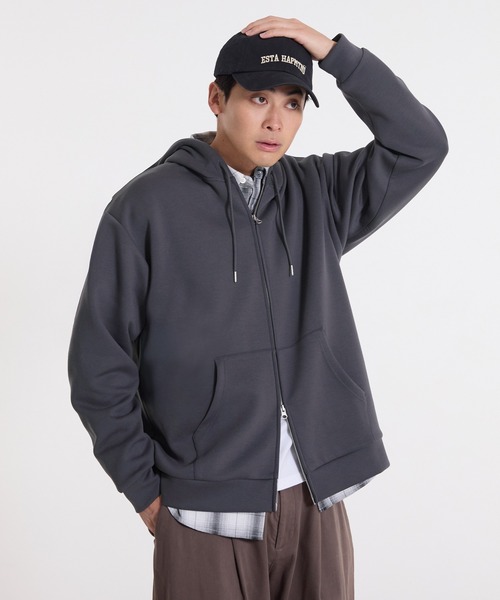 coca(coca)(コカ)の「ソフトジャージーワイドZIPパーカー(パーカー・メンズ・ライトグレー/チャコール・S/XL/M/L)」の12枚目の写真