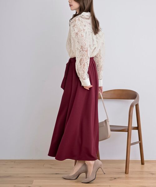 rps（アールピーエス）の「カットジョーゼットフレアースカート（スカート・レディース・ブラック/ブルー/ボルドー・フリー）」の7枚目の写真