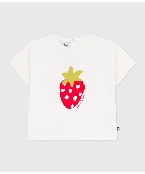 PETIT BATEAU(プチバトー)の「コットンプリント半袖Tシャツ(Tシャツ/カットソー・キッズ・ライトピンク/オフホワイト/オレンジ・12MONTH/18MONTH/24MONTH/36MONTH)」の2枚目の写真