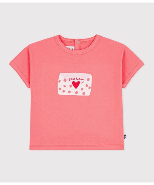 PETIT BATEAU(プチバトー)の「コットンプリント半袖Tシャツ(Tシャツ/カットソー・キッズ・ライトピンク/オフホワイト/オレンジ・12MONTH/18MONTH/24MONTH/36MONTH)」の3枚目の写真
