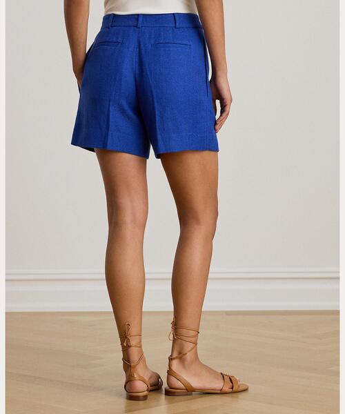 LAUREN RALPH LAUREN(ローレン ラルフ ローレン)の「プリーテッド リネンコットン ヘリンボーン ショートパンツ(その他パンツ・レディース・ブルー・4/2/00/0)」の5枚目の写真