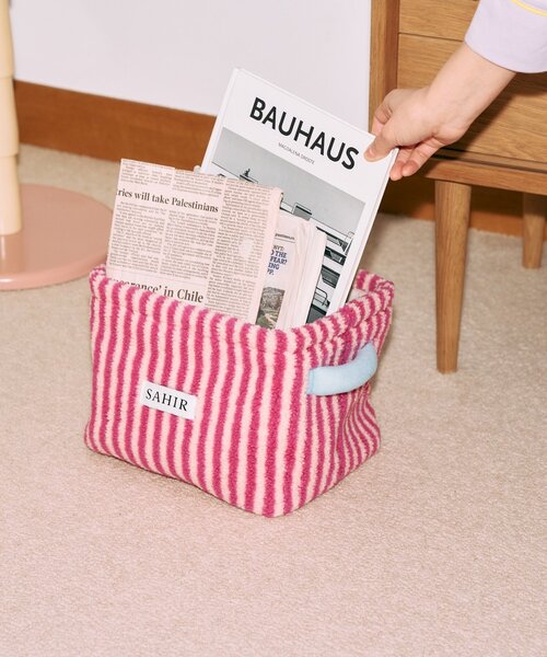 SAHIR（サヒール）の「【SAHIR サヒール】Fabric basket　S（収納グッズ・レディース・ブルー・0）」の2枚目の写真