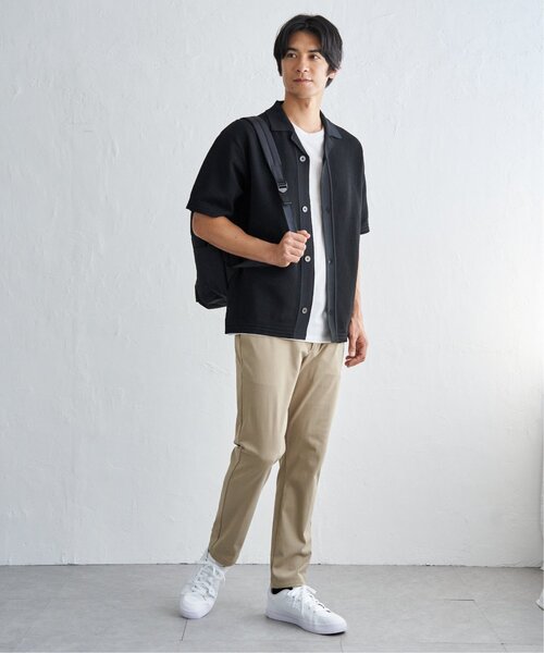 ikka(イッカ)の「【洗濯機で洗える/2点セット】GOKU楽ニットシャツインナーセット(アンサンブル・メンズ・ブラック/ベージュ/ネイビー・M/XL/L/S)」の9枚目の写真