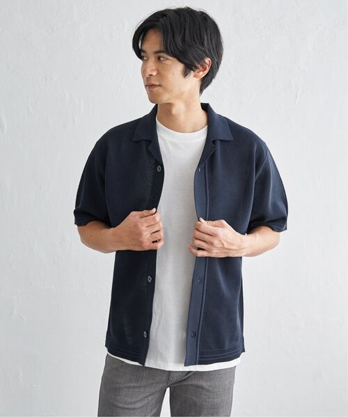 ikka(イッカ)の「【洗濯機で洗える/2点セット】GOKU楽ニットシャツインナーセット(アンサンブル・メンズ・ブラック/ベージュ/ネイビー・M/XL/L/S)」の10枚目の写真