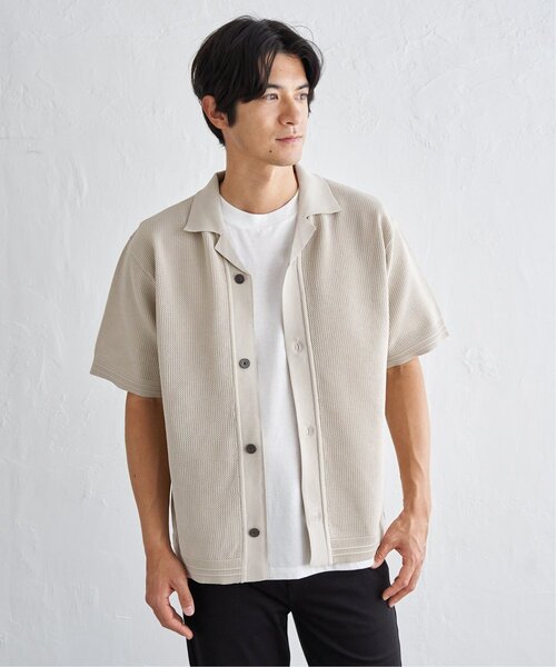 ikka(イッカ)の「【洗濯機で洗える/2点セット】GOKU楽ニットシャツインナーセット(アンサンブル・メンズ・ブラック/ベージュ/ネイビー・M/XL/L/S)」の14枚目の写真