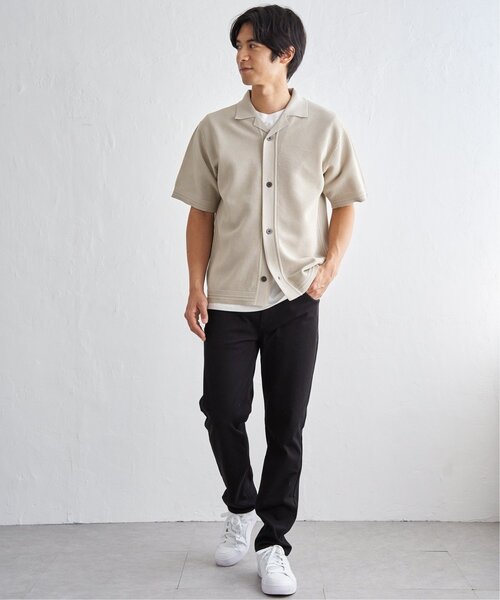 ikka(イッカ)の「【洗濯機で洗える/2点セット】GOKU楽ニットシャツインナーセット(アンサンブル・メンズ・ブラック/ベージュ/ネイビー・M/XL/L/S)」の17枚目の写真