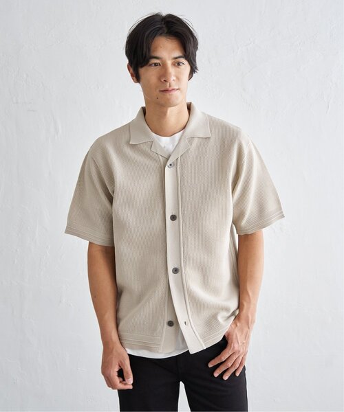 ikka(イッカ)の「【洗濯機で洗える/2点セット】GOKU楽ニットシャツインナーセット(アンサンブル・メンズ・ブラック/ベージュ/ネイビー・M/XL/L/S)」の20枚目の写真
