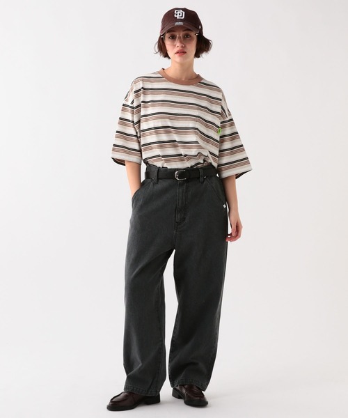 GEORGE'S（ジョージズ）の「マルチボーダードローコードTシャツ（Tシャツ/カットソー・メンズ・ベージュ/グレー・MEDIUM/LARGE）」の3枚目の写真