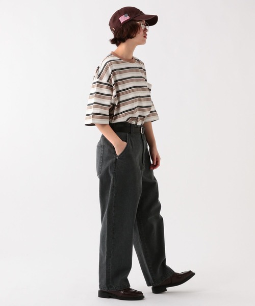 GEORGE'S（ジョージズ）の「マルチボーダードローコードTシャツ（Tシャツ/カットソー・メンズ・ベージュ/グレー・MEDIUM/LARGE）」の5枚目の写真